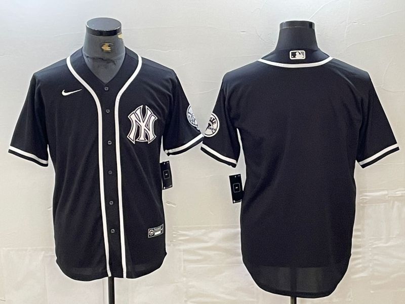 Men New York Yankees Blank Black Second generation joint name Nike 2024 MLB Jersey style 1